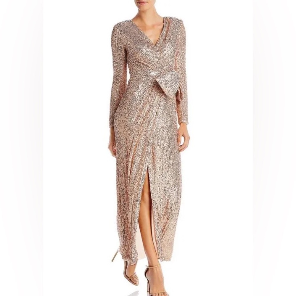 NWT Eliza J's sparkling sequin gown- champagne color and size 0